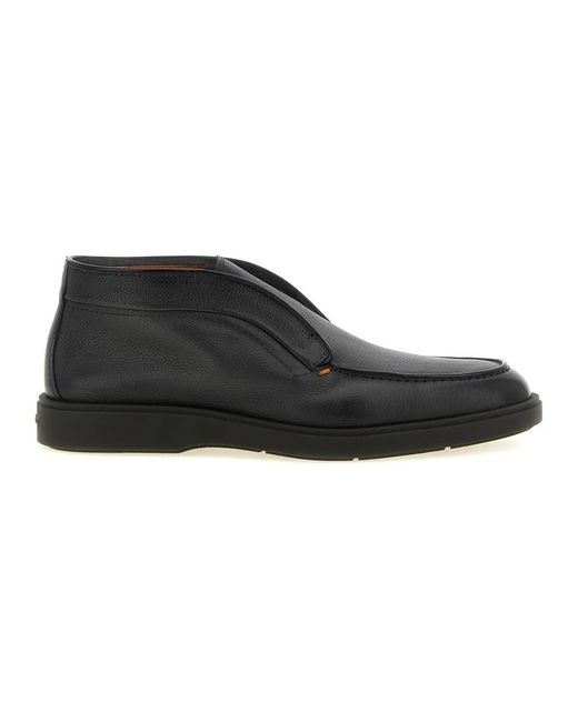 Santoni Black Ankle Boots for men