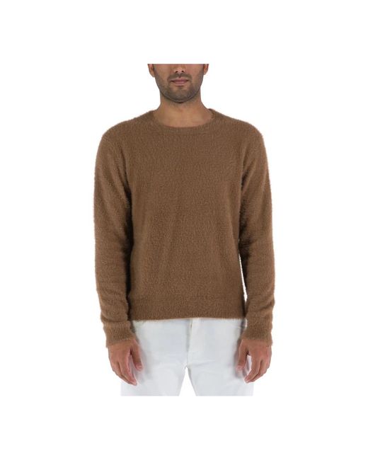 Covert Brown Round-Neck Knitwear for men