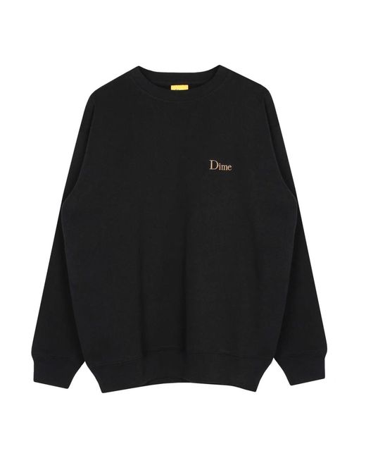 Dime MTL Hoodies & Sweatvesten ,Zwart ,Katoen Zwarte Katoenen Crewneck Trui Met Lange Mouwen in het Black voor heren