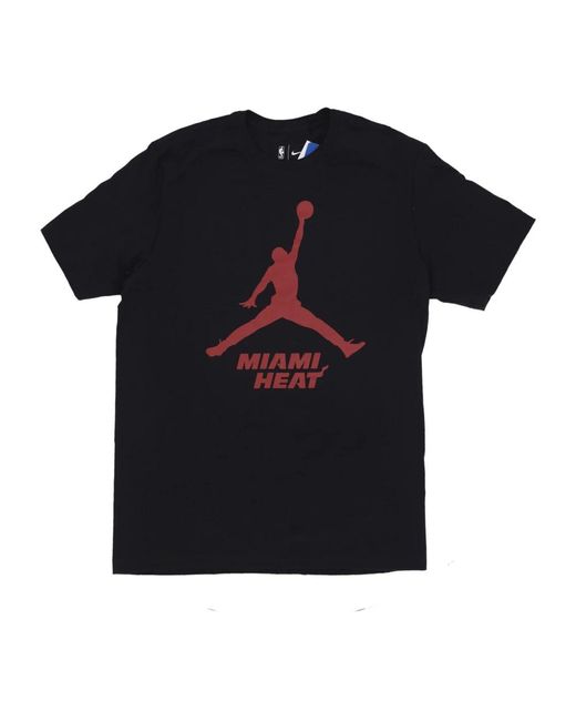 Nike Fitness ,Zwart ,Katoen Miami Heat Basketball Tee in het Black voor heren