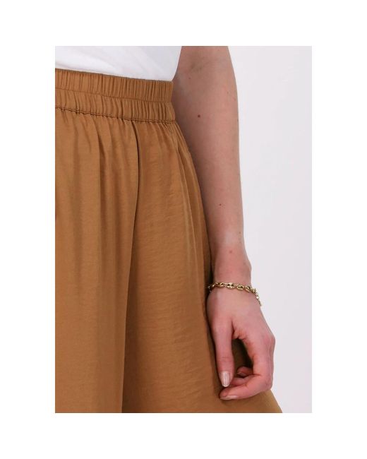 Second Female Wijde Pijpen Cropped Broek in het Brown