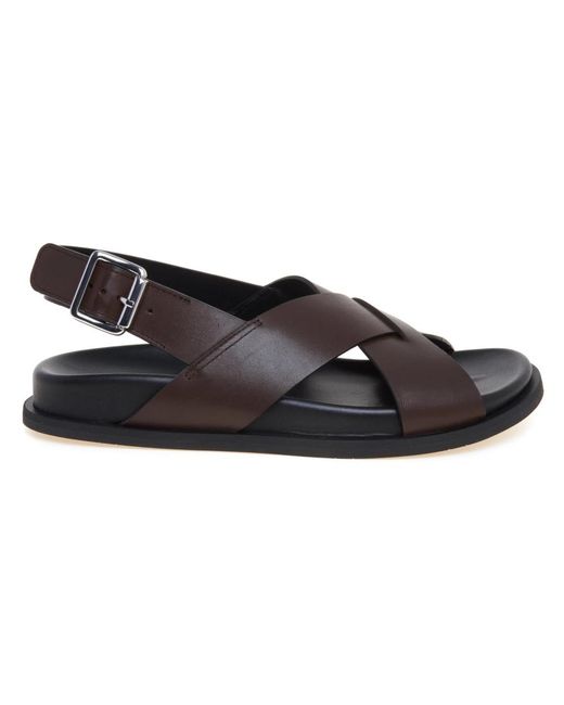 Guglielmo Rotta Black Flat Sandals