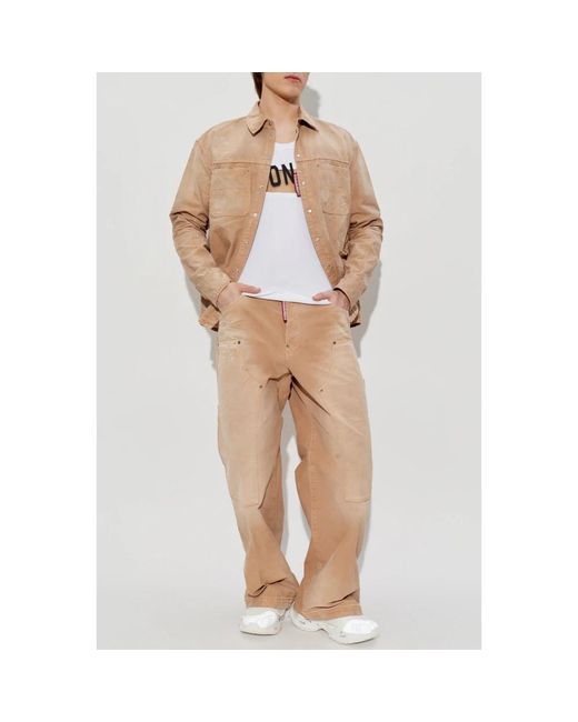 DSquared² Natural Wide Trousers for men