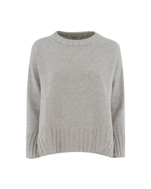 Le Tricot Perugia Wol Zijde Trui in het Gray