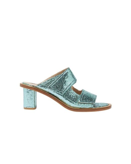 Scarosso Blue Heeled Mules