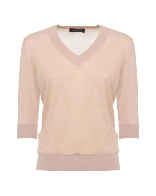 Fabiana Filippi Pink V-Neck Knitwear