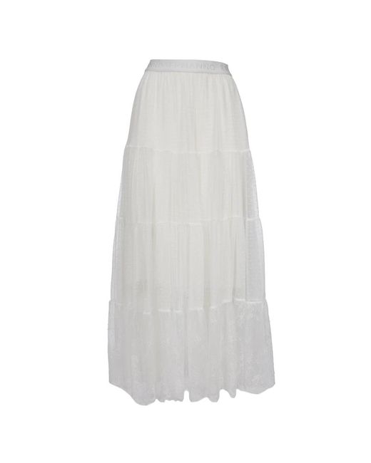 Falda larga con bordado Ermanno Scervino de color White