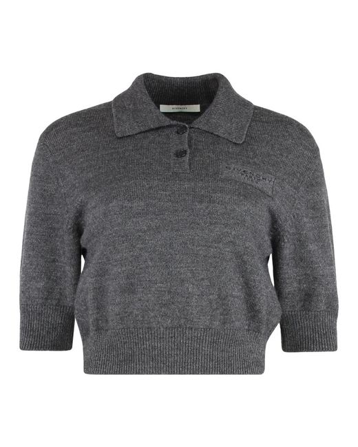 Givenchy Truien & Vesten ,Grijs ,Wol Polo Top Van Wol in het Gray