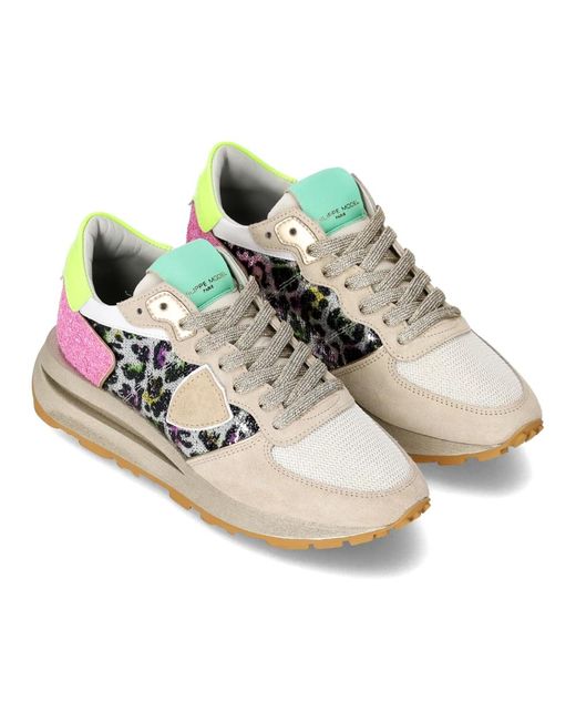 Philippe Model Schoenen ,Veelkleurig ,Suède Sneakers Tropez Haute Running in het Pink