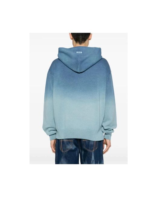 MSGM Hoodies & Sweatvesten ,Blauw ,Katoen Blauwe Katoenen Herentrui in het Blue voor heren