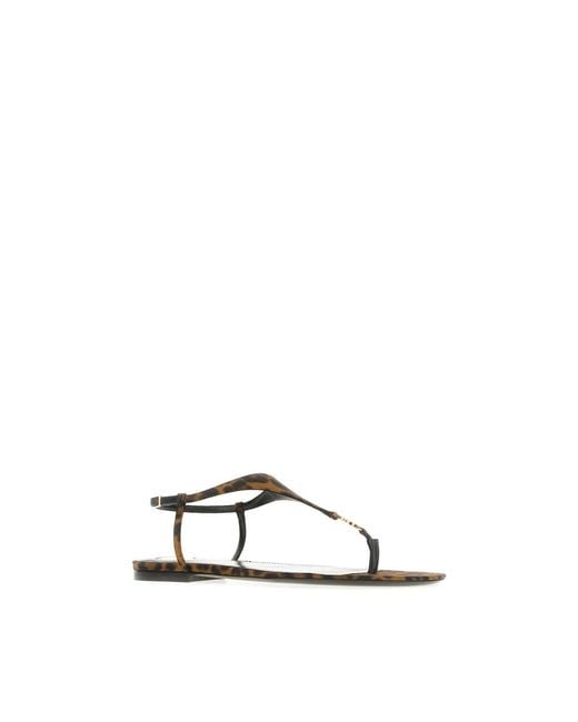Saint Laurent Brown Flat Sandals