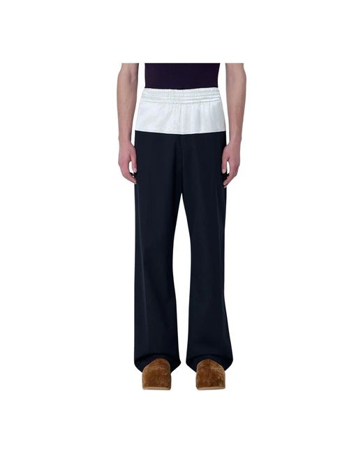 Dries Van Noten Blue Wide Trousers for men
