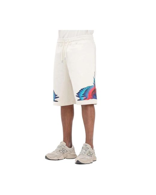 Marcelo Burlon White Long Shorts for men