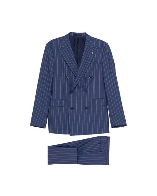 Tagliatore Blue Double Breasted Suits for men