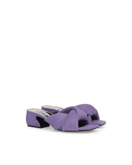 Sergio Rossi Purple Heeled Mules