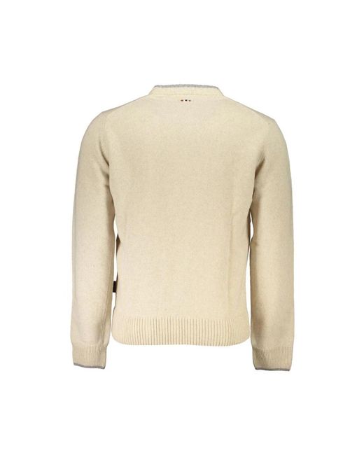 Napapijri Natural Round-Neck Knitwear for men