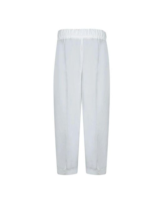 Herno White Weiße Taffeta Karottenhose