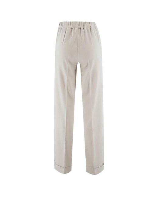 Le Tricot Perugia Gray Straight Trousers