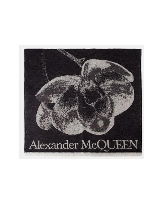Alexander McQueen Orchid Skull Scarf - - Wool - Black