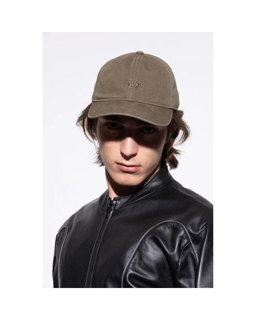 DIESEL Green Caps for men