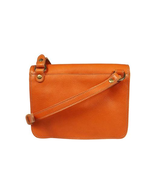Il Bisonte Orange Stilvolle Leder-Crossbody-Tasche