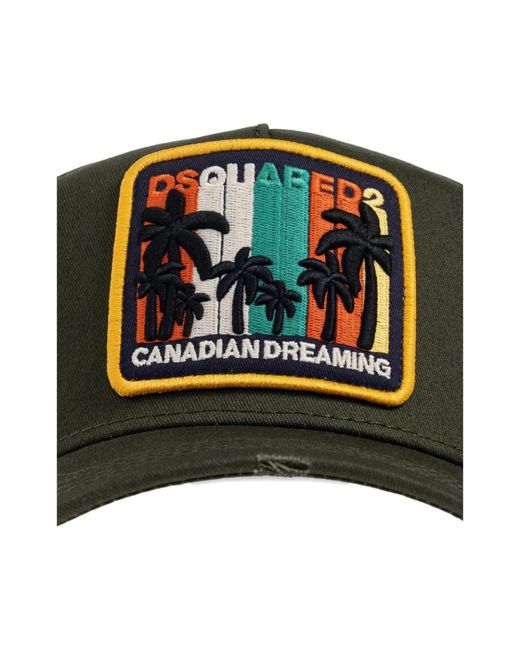 DSquared² Accessoires ,Groen ,Patch Baseball Cap in het Green voor heren
