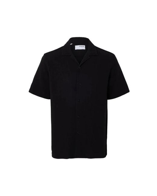SELECTED Black Short Sleeve Shirts for men
