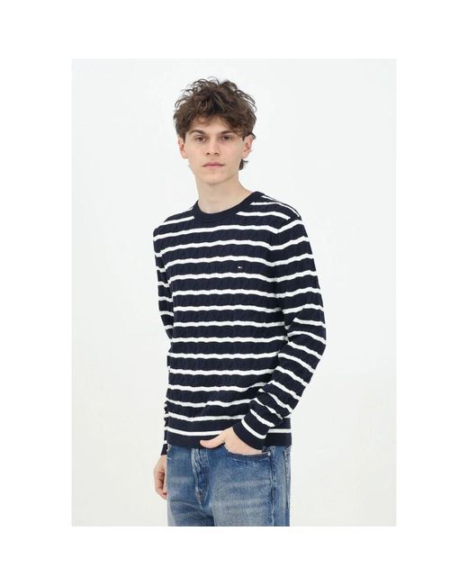 Round-Neck Knitwear di Tommy Hilfiger in Blue da Uomo