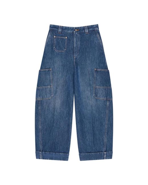 Givenchy Cropped Cocoon Cargo Jeans in het Blue