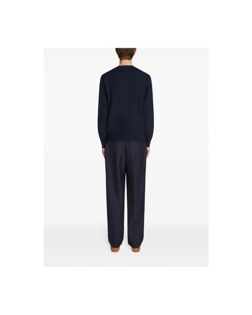 Dries Van Noten Blue Round-Neck Knitwear for men