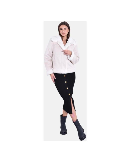 Mc2 Saint Barth Shearling Jacket in het White