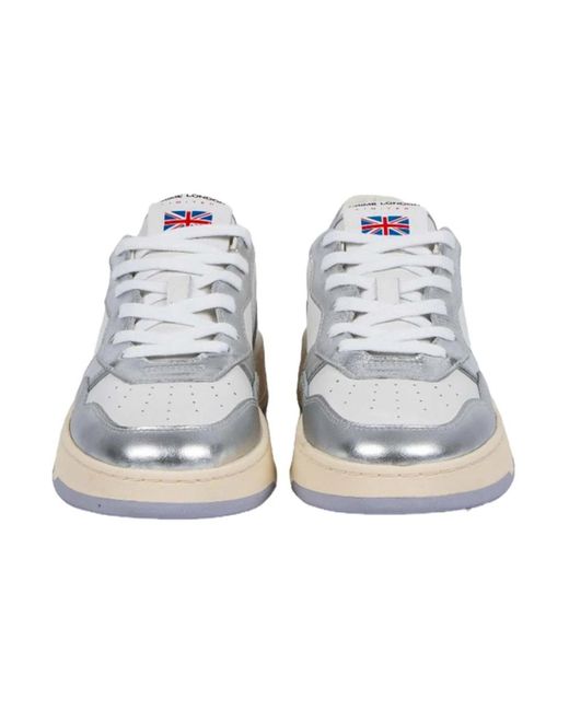 Crime London White Weiße und silberne timeless sneakers