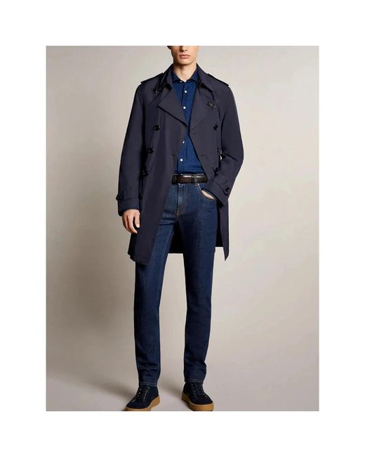 Fay Blue Trench Coats for men