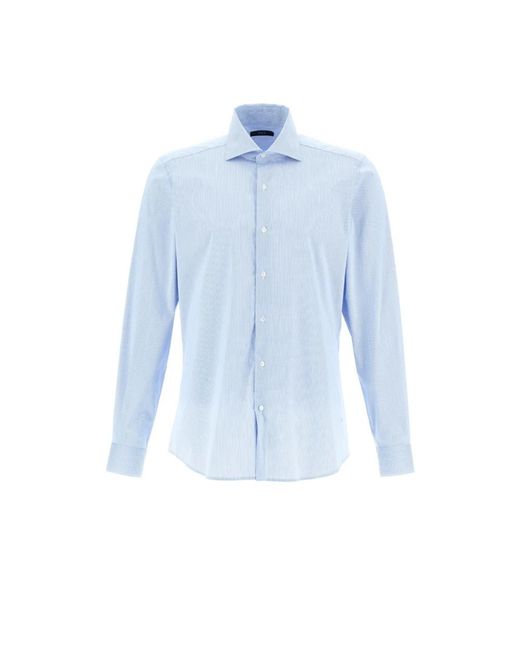 Fay Blue Formal Shirts for men