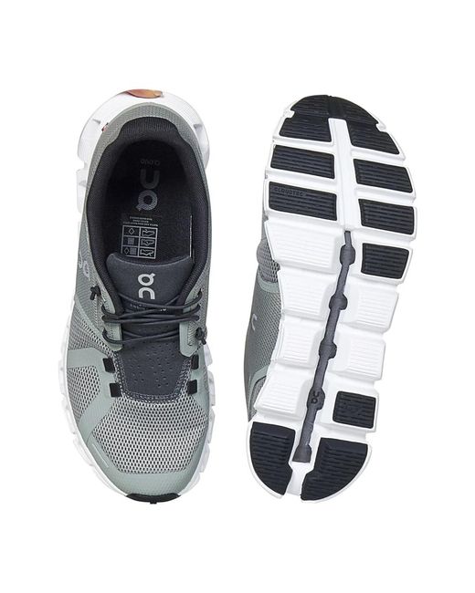 On Shoes Gray Graue sneakers mit schnellverschluss