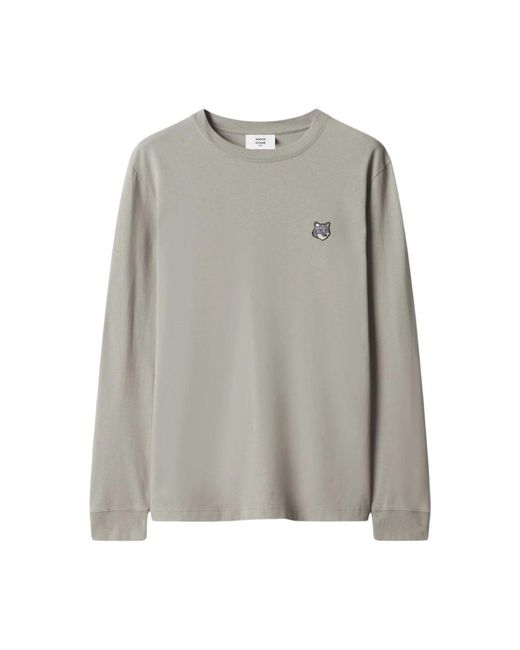 Maison Kitsuné Gray Long Sleeve T-Shirts for men