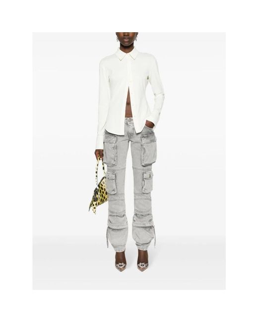 The Attico Gray Straight Fit Jeans