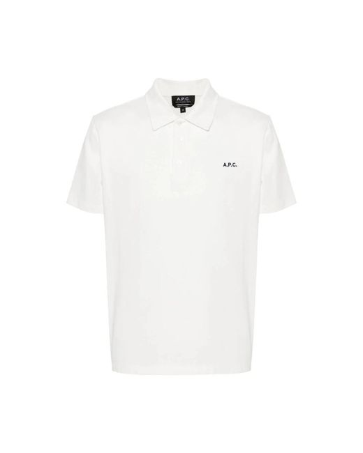 A.P.C. White Polo Shirts for men