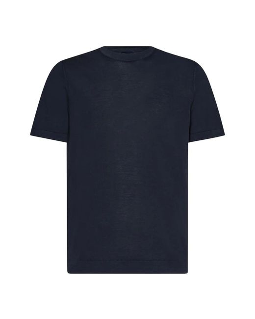 T-shirt girocollo blu di Drumohr in Blue da Uomo