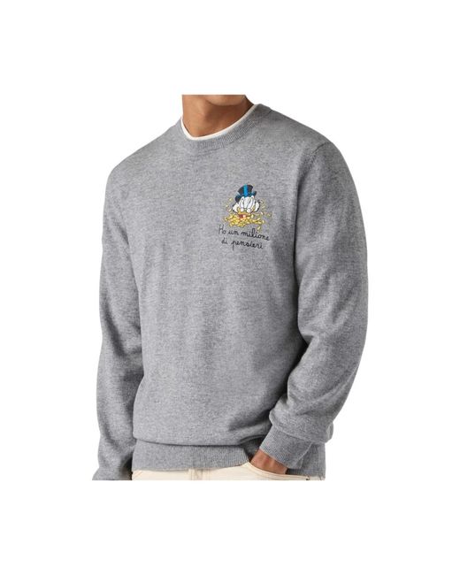 Mc2 Saint Barth Gray Round-Neck Knitwear for men