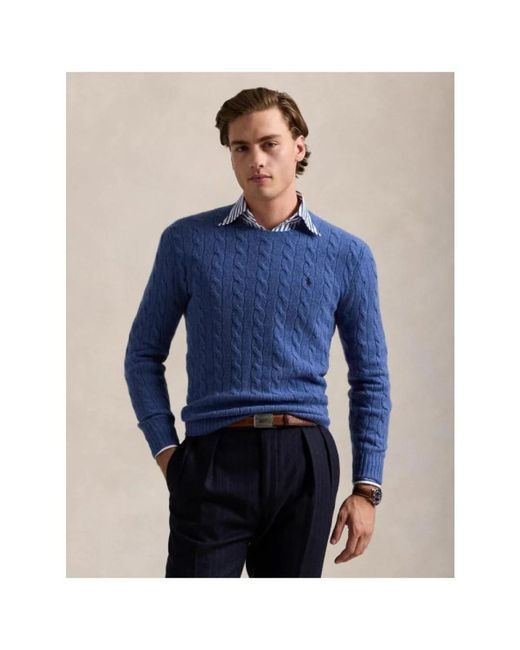 Round-Neck Knitwear Polo Ralph Lauren pour homme en coloris Blue