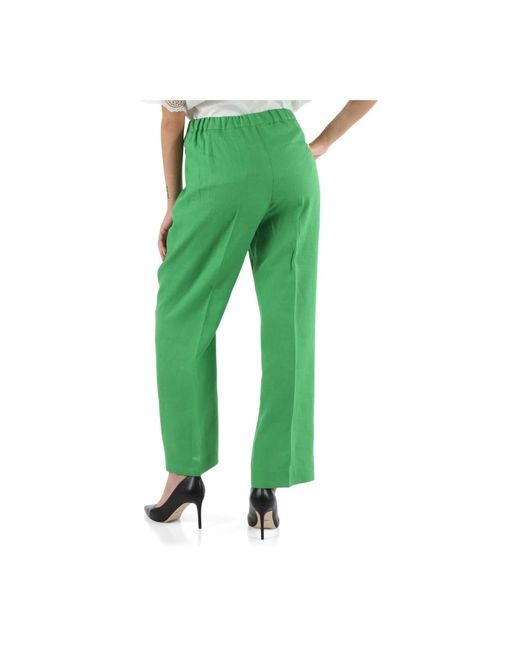 Trousers > wide trousers Elena Miro en coloris Green
