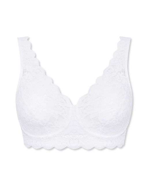 Hanro Ondergoed ,Wit ,Kant Bh in het White