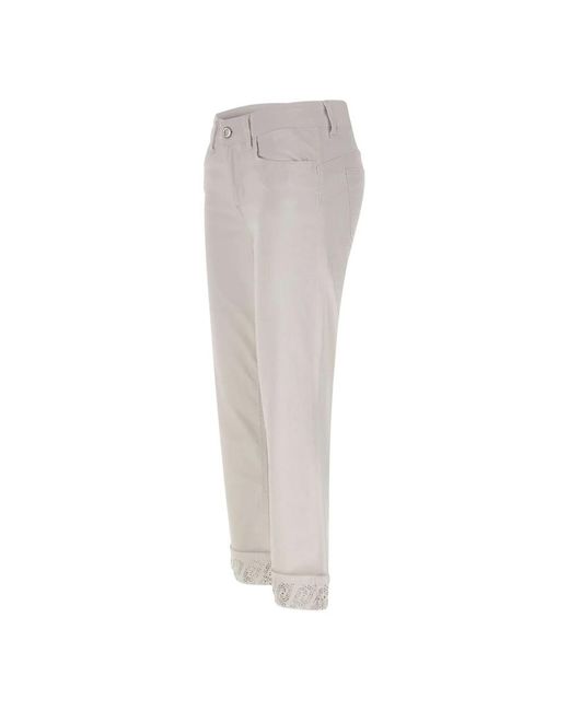 Liu Jo Gray Cropped Jeans