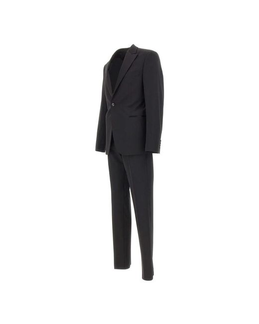 Emporio Armani Black Single Breasted Suits for men