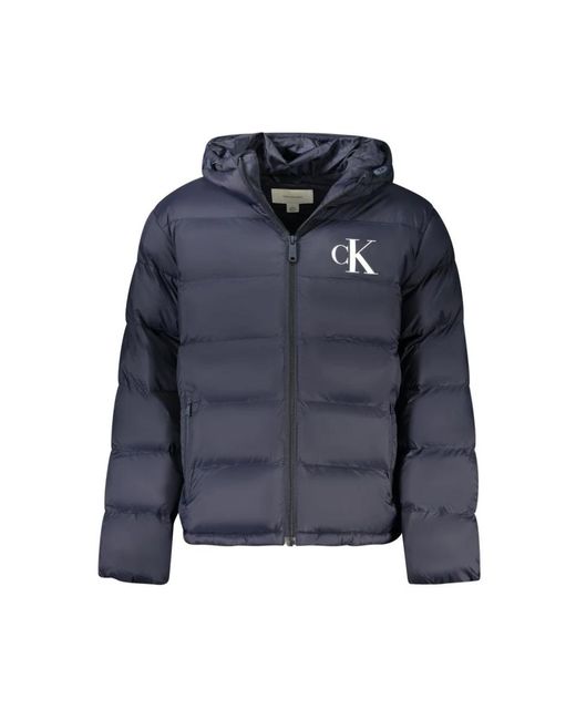 Calvin Klein Jassen ,Blauw ,Jacket Met Lange Mouwen En Afneembare Capuchon in het Blue voor heren