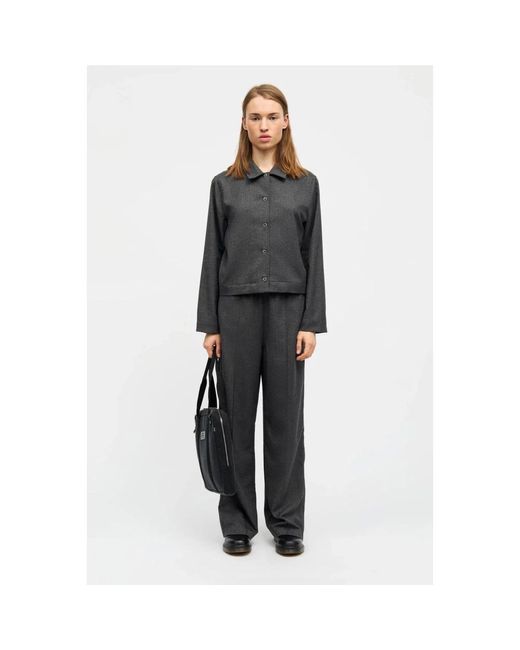 Mads Nørgaard Gray Straight Trousers