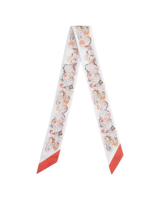Etro White Silky Scarves