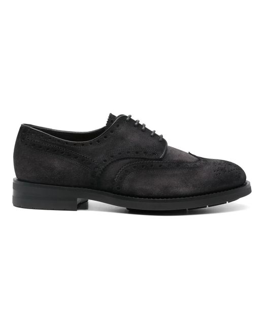 Santoni Black Laced Shoes for men