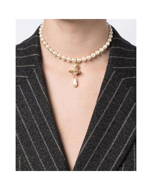 Vivienne Westwood Metallic Perlen choker halskette gold